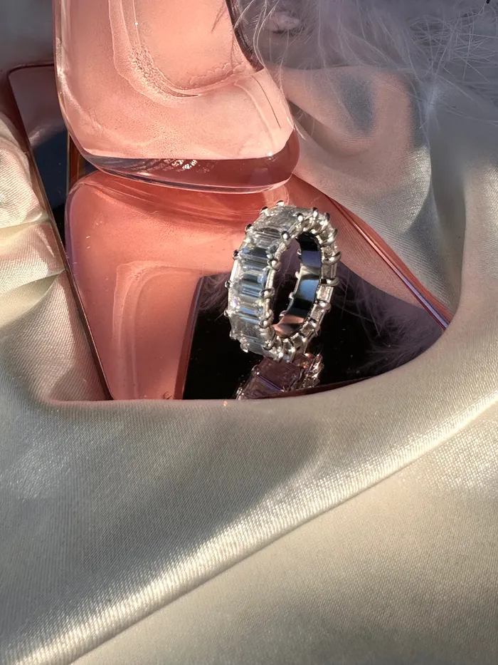 MP Jewelry Silver CZ Band Rings