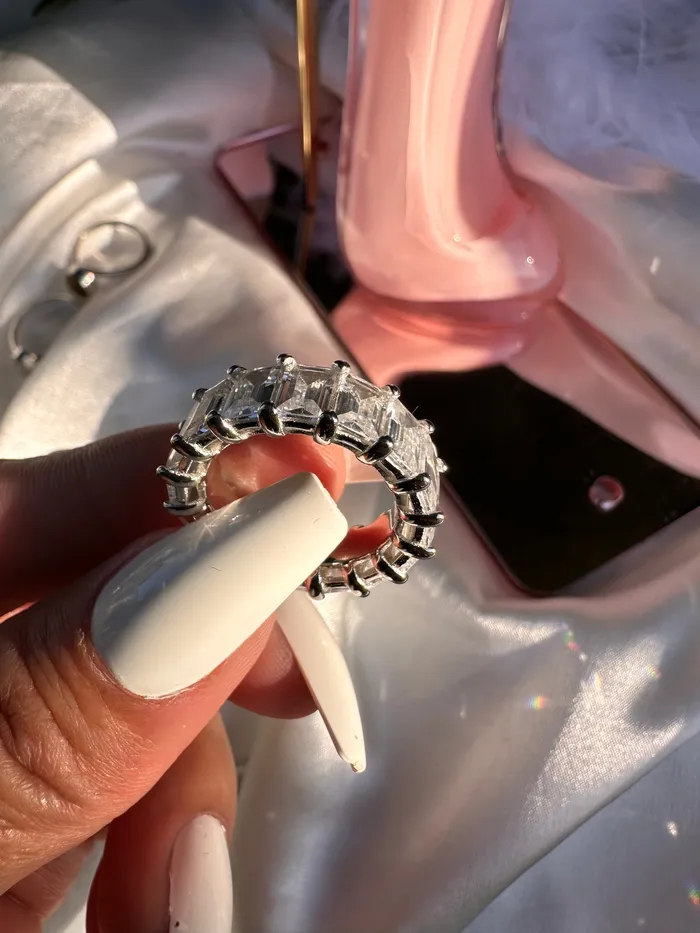 MP Jewelry Silver CZ Band Rings