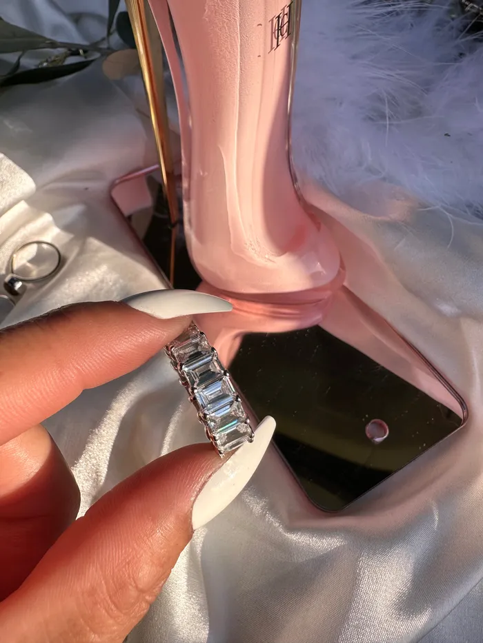 MP Jewelry Silver CZ Band Rings