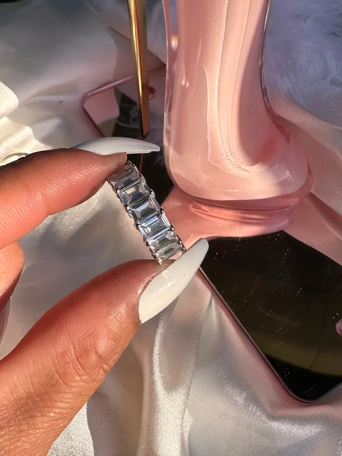 MP Jewelry Silver CZ Band Rings