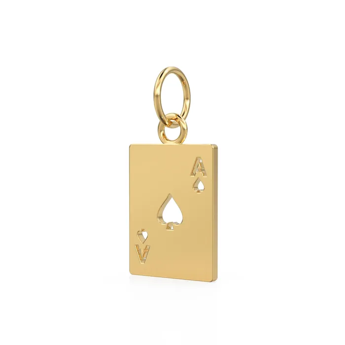 Solid Gold Tiny Playing Cards Charm Ace of Hearts Charm Playing Card Pendant Ace Charm Laser Cut Jewelry Supplies Jalvi Co Charm Necklaces