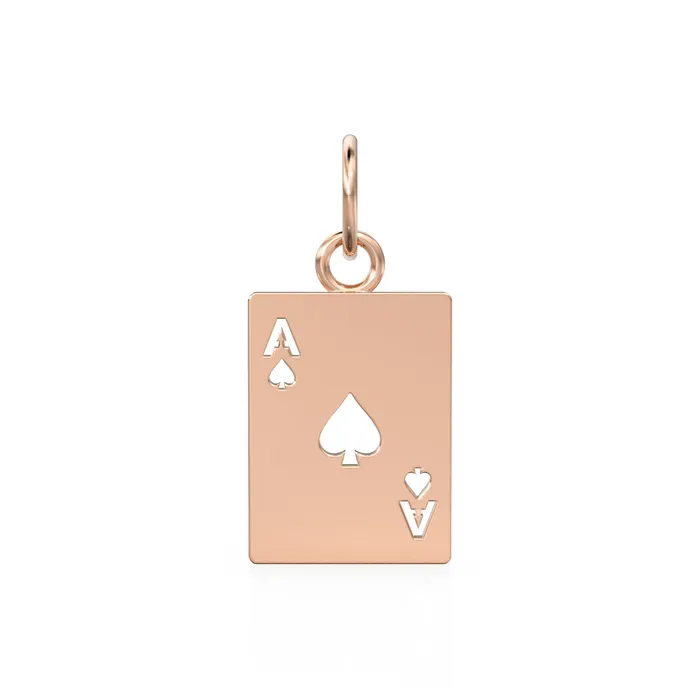 Solid Gold Tiny Playing Cards Charm Ace of Hearts Charm Playing Card Pendant Ace Charm Laser Cut Jewelry Supplies Jalvi Co Charm Necklaces