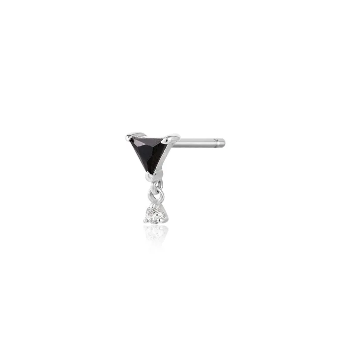 Aurelie Gi Earrings JETT Black Spinel and White Sapphire Drop Stud Earring